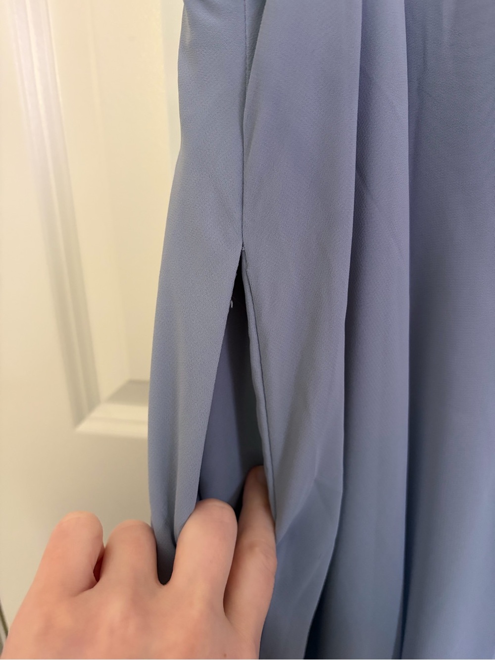 NWT Azazie Shaude A-Line Pleated Chiffon Formal Bridesmaid Dress in Dusty Blue - Picture 8 of 12